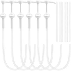 4 Pcs Gallon Pump Dispenser, 5 Gallon Bucket Pump with Cap, 1oz Dispenser Pump for 5 Gallon Bucket with 100cm Extended Tube, Heavy Duty Gallon Pump Dispenser for Jug, Shampoo, Condiment, Detergent