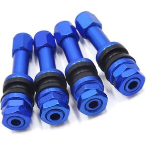 4Pcs Blue Bolt-in Wheel Rim Vacuum Tire Valve Stem w Dust Cap for Car Auto Item Replacement