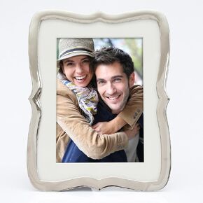 MIMOSA MOMENTS Ornate Shaped Silver-Tone Zinc Alloy Plating Picture Frame, 5x7 Frame For 4x6 Matted photo