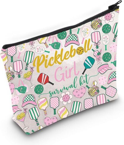 WZMPA Pickleball Girl Cosmetic Makeup Bag Pickleball Player Gift Pickleball Girl Survival Kit Makeup Zipper Pouch Bag Pickleball Training Gift (Pickleball Girl) in Kuwait