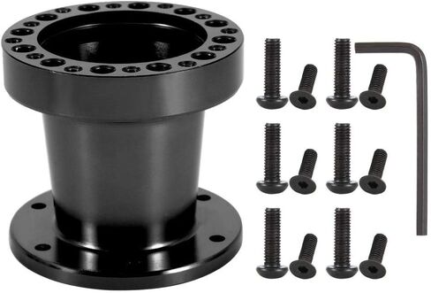 Acouto Steering Wheel Hub Spacer 3inch Car Steering Wheel Extension Spacer Aluminium Steering Wheel Hub Adapter Spacer Kit (Black) in Saudi Arabia
