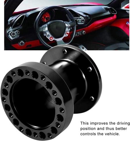 Acouto Steering Wheel Hub Spacer 3inch Car Steering Wheel Extension Spacer Aluminium Steering Wheel Hub Adapter Spacer Kit (Black) in Saudi Arabia