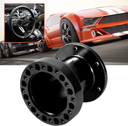 Acouto Steering Wheel Hub Spacer 3inch Car Steering Wheel Extension Spacer Aluminium Steering Wheel Hub Adapter Spacer Kit (Black) in Saudi Arabia