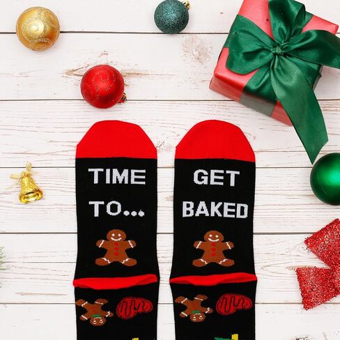 YEXIPO Funny Christmas Socks For Men Women Crew Socks Unisex Novelty Christmas Gifts in Kuwait