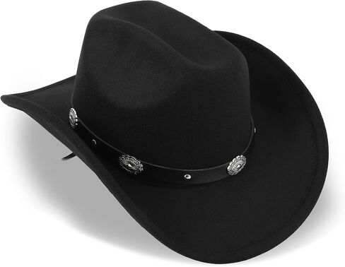 Glitter Silver Black Cowboy Hats for Women - Western Sparkly Rhinestone Cowgirl Hat for Ladies Size M in Saudi Arabia