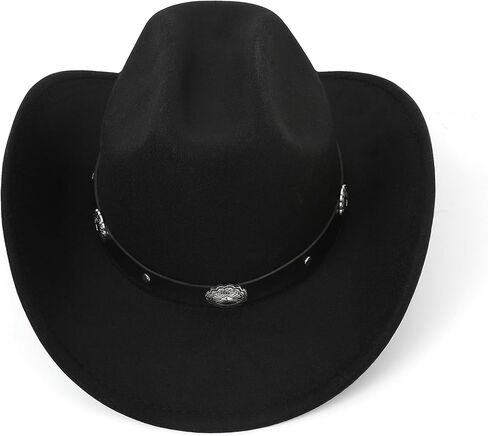 Glitter Silver Black Cowboy Hats for Women - Western Sparkly Rhinestone Cowgirl Hat for Ladies Size M in Saudi Arabia