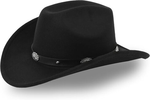 Glitter Silver Black Cowboy Hats for Women - Western Sparkly Rhinestone Cowgirl Hat for Ladies Size M in Saudi Arabia
