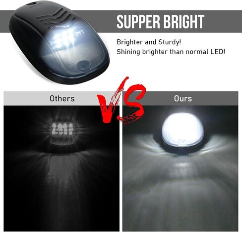 OPP ULITE LED Cab Lights White Marker Top Roof Running Lights, 5PCS Clear Lens 9-LED Bulbs Aftermarket Replacement, Compatible for Ford F150 F250 F350 Dodge Ram SUV Truck 4X4 ATV Offroad (DK018-W) in Saudi Arabia