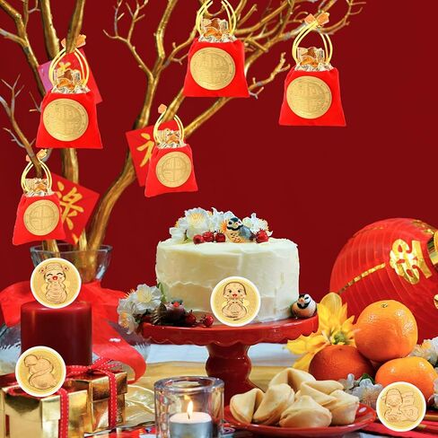 VAIPI 20 قطعة من العملات التذكارية لعام الأفعى - 2025 عملات تذكارية للأبراج الصينية هدايا السنة القمرية الجديدة عملات تزيين Lucky Feng Shui مع أكياس برباط - زخارف السنة الصينية الجديدة in Kuwait