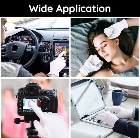 Segbeauty 12 Count Moisturizing Gloves with Touchscreen Fingers, Cotton Glove Liners with Elastic Band for Sleeping Overnight, White Cotton Glovesfor Men and Women, Work Gloves for Coin Handling Large in Saudi Arabia