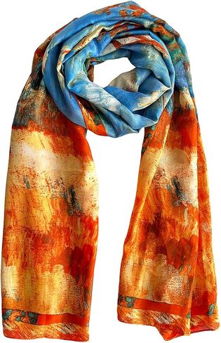 Pokeedioty Scarfs for Women Long Floral Print Scarf Fashion Scaves Head Scarf Lightweight Sunscreen Shawls in Kuwait
