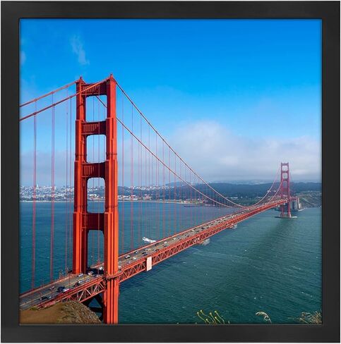 eletecpro 12x12 Picture Frame Made of Solid Wood with Real Glass Cover, Wooden Photo Frame Display Picture 8x8 with Mat or 12x12 Without Mat for Wall and Tabletop Display, Black in Saudi Arabia