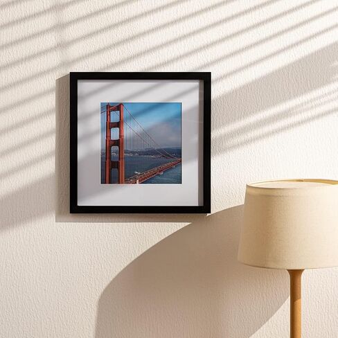 eletecpro 12x12 Picture Frame Made of Solid Wood with Real Glass Cover, Wooden Photo Frame Display Picture 8x8 with Mat or 12x12 Without Mat for Wall and Tabletop Display, Black in Saudi Arabia