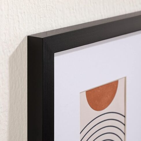 eletecpro 12x12 Picture Frame Made of Solid Wood with Real Glass Cover, Wooden Photo Frame Display Picture 8x8 with Mat or 12x12 Without Mat for Wall and Tabletop Display, Black in Saudi Arabia