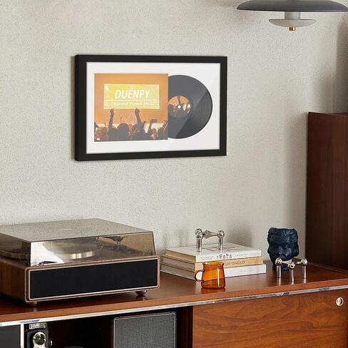 Vinyl Record Display Frame 16x22 Inches Display Record Album and 12.5x12.5 Album Cover Art（Black Bottom Mat） Wall Mount in Kuwait