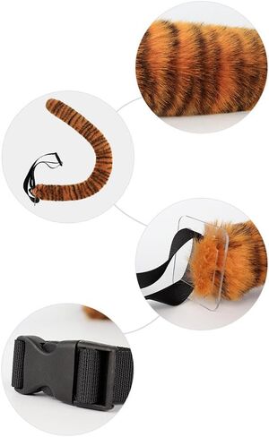 SEADEAR Animal Tiger Ears Hairband Costume Set, Tiger Anime Cosplay Set for Costume, Fur Ears Hairband for Women in Kuwait