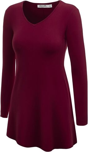 تونيك نسائي بأكمام طويلة ورقبة واسعة من Lock and Love in Kuwait