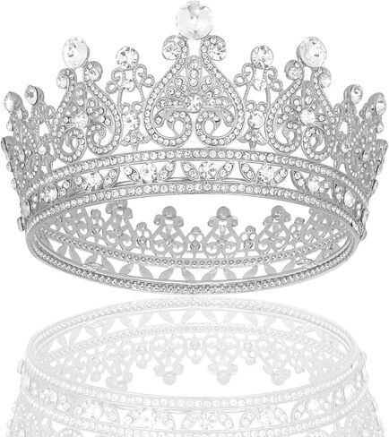 YARIEW Small Rose Gold Crystal Crown for Little Girls Flower Bouquets Accessories Rhinestones Wedding Cake Topper Birthday Crown for Kids Cake Decorations in Kuwait