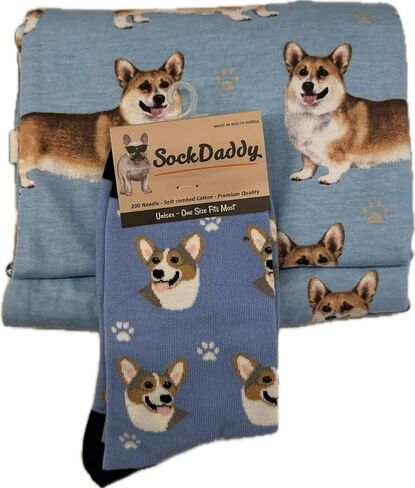 Loungewear or Sleepwear Pants Welsh Corgi Pajama Pants And Matching Welsch Corgi Socks By E & S Pets Size Large in Saudi Arabia