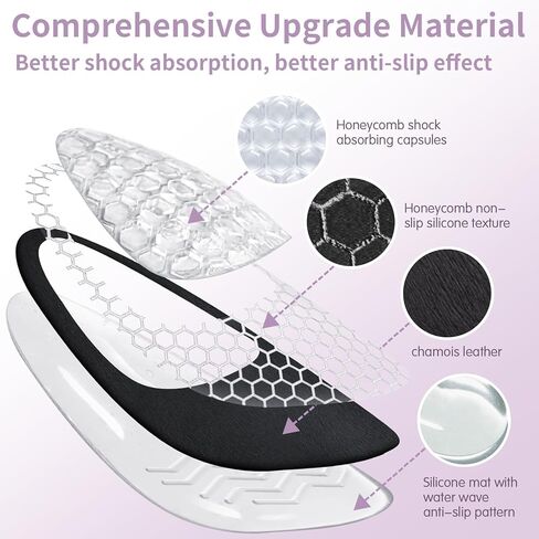 وسائد مشط القدم للسيدات، وسائد مقدمة القدم (زوجان من وسادات القدم ومنصات الكعب)، بطانات الكعب للنساء، وسادات مريحة للكعب العالي لتخفيف الألم، مضادة للانزلاق، تصميم غير مرئي، مقاس واحد يناسب in Kuwait
