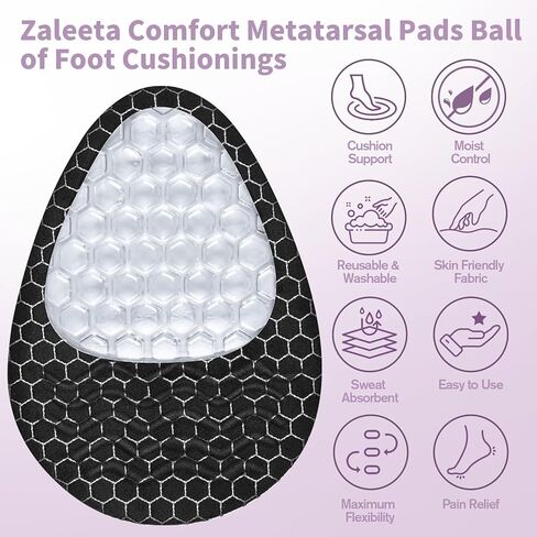 وسائد مشط القدم للسيدات، وسائد مقدمة القدم (زوجان من وسادات القدم ومنصات الكعب)، بطانات الكعب للنساء، وسادات مريحة للكعب العالي لتخفيف الألم، مضادة للانزلاق، تصميم غير مرئي، مقاس واحد يناسب in Kuwait