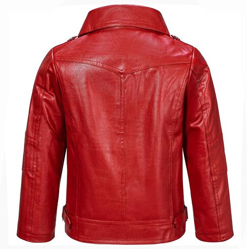 KAIPUTE Kids Motorcycle Jackets PU Leather MJ Costume Boys Girls Moto Biker Coats Bomber Jackets 2-10 Years in Saudi Arabia