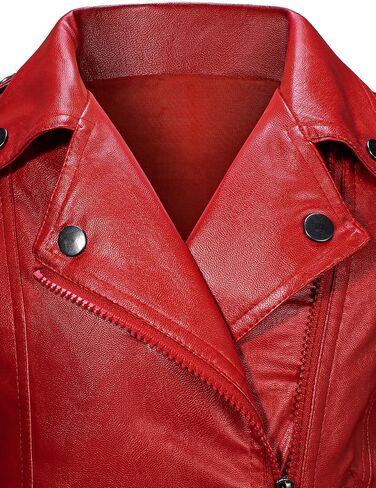 KAIPUTE Kids Motorcycle Jackets PU Leather MJ Costume Boys Girls Moto Biker Coats Bomber Jackets 2-10 Years in Saudi Arabia