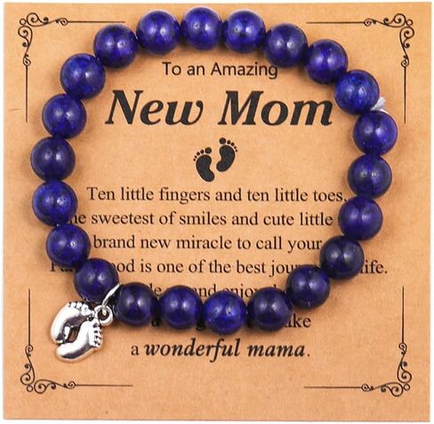 Pingyongchang New Mom Bracelet for Women Natural Crystals Stone Bracelets Handmade Braided Rope Gemstone Elastic String Bracelets for Mom Daughter Sister Friends Inspirational Gifts Jewelry in Saudi Arabia