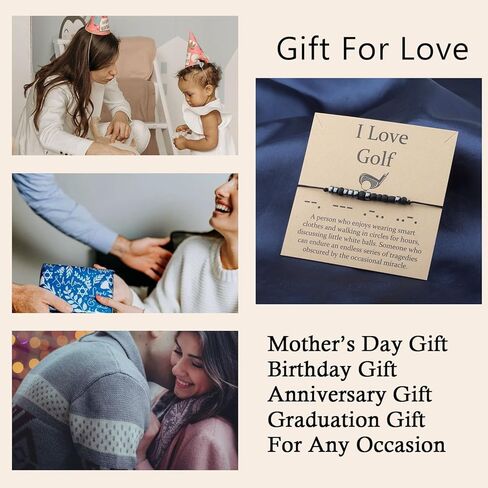 BLEOUK Golf Themed Gifts Golf Jewelry Gift Morse Code Bracelet Golf Coach Golf Lovers Gift Golf Gifts For Women Player in Kuwait