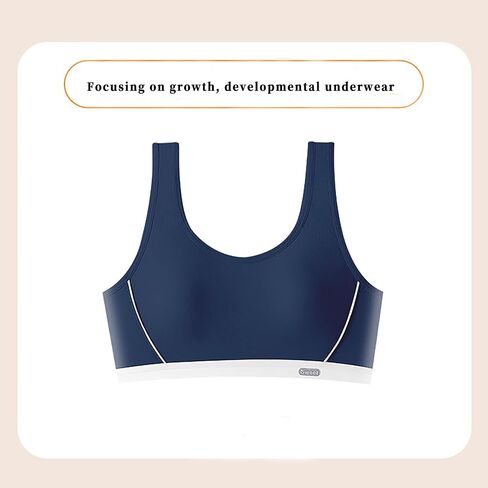 4 Pieces Popular Girls Sports Racerback ， Girls Cotton Cropped Training Bra（White, Skin Tone, Dark Blue, Gray） in Saudi Arabia