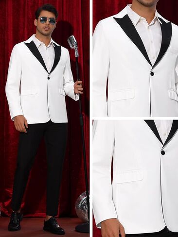 Lars Amadeus Tuxedo Jackets for Men's Peak Lapel Blazers Classic Single Breasted Sports Coats Suit Jackets in Saudi Arabia