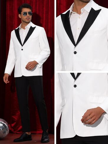 Lars Amadeus Tuxedo Jackets for Men's Peak Lapel Blazers Classic Single Breasted Sports Coats Suit Jackets in Saudi Arabia