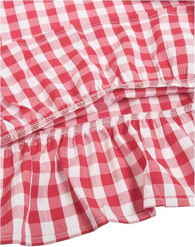 Verdusa Women's Plus Size Loose Plaid Pants Elastic High Waisted Ruffle Hem Trousers in Saudi Arabia