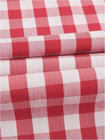 Verdusa Women's Plus Size Loose Plaid Pants Elastic High Waisted Ruffle Hem Trousers in Saudi Arabia