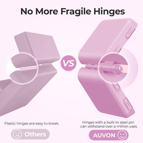 AUVON Travel Pill Organizer with Folding Design, 7 Compartments Daily Pill Case with Long-lasting Hinges, Portable Pill Box for Purse Pocket, Small Pill Container for Fish Oil, Vitamin (Pink) in Saudi Arabia