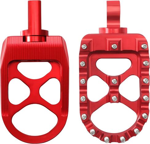 Motorcycle CNC Wide Foot Pegs 360° Rotating MX Fat Footpegs Pedals Rests Chopper Bobber Style Compatible with Harley Dyna Sportster Fatboy Iron 883 (Red) in Kuwait