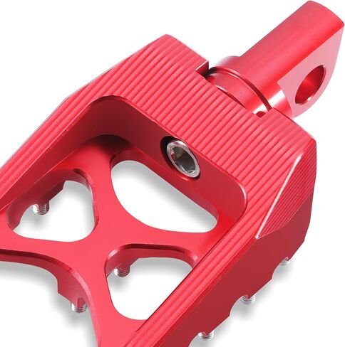 Motorcycle CNC Wide Foot Pegs 360° Rotating MX Fat Footpegs Pedals Rests Chopper Bobber Style Compatible with Harley Dyna Sportster Fatboy Iron 883 (Red) in Kuwait