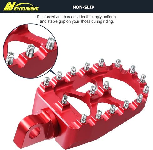 Motorcycle CNC Wide Foot Pegs 360° Rotating MX Fat Footpegs Pedals Rests Chopper Bobber Style Compatible with Harley Dyna Sportster Fatboy Iron 883 (Red) in Kuwait