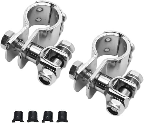 1.25" 32mm Motorcycle Footpegs Highway Crash Bar For Foot Peg Clamps Engine Guard Mounts Adapter Replacement for Honda Suzuki Kawasaki Yamaha Harley Davidson (Silver) in Saudi Arabia