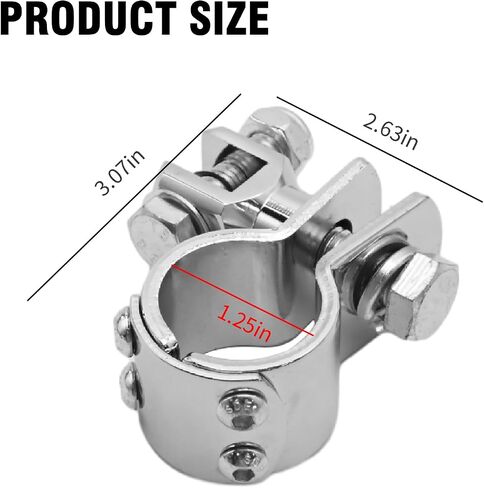 1.25" 32mm Motorcycle Footpegs Highway Crash Bar For Foot Peg Clamps Engine Guard Mounts Adapter Replacement for Honda Suzuki Kawasaki Yamaha Harley Davidson (Silver) in Saudi Arabia