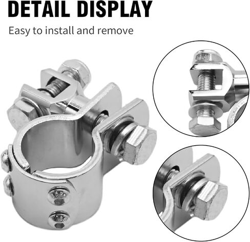 1.25" 32mm Motorcycle Footpegs Highway Crash Bar For Foot Peg Clamps Engine Guard Mounts Adapter Replacement for Honda Suzuki Kawasaki Yamaha Harley Davidson (Silver) in Saudi Arabia