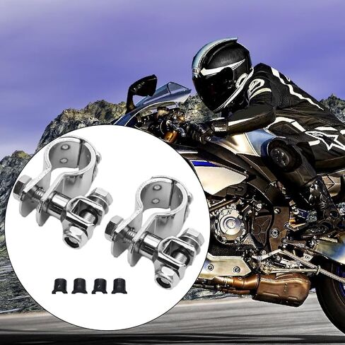 1.25" 32mm Motorcycle Footpegs Highway Crash Bar For Foot Peg Clamps Engine Guard Mounts Adapter Replacement for Honda Suzuki Kawasaki Yamaha Harley Davidson (Silver) in Saudi Arabia