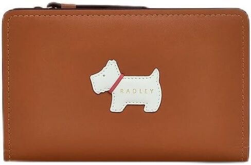 RADLEY London – Heritage Leather Medium Bifold Wallet - Multi-Card Holder with Zipper Pocket - Slim Wallet for Women (Indus Tan) in Kuwait