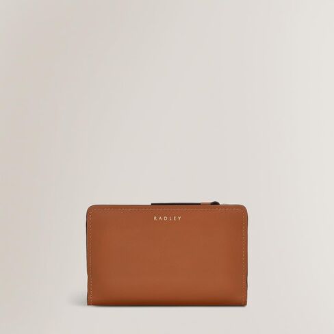 RADLEY London – Heritage Leather Medium Bifold Wallet - Multi-Card Holder with Zipper Pocket - Slim Wallet for Women (Indus Tan) in Kuwait
