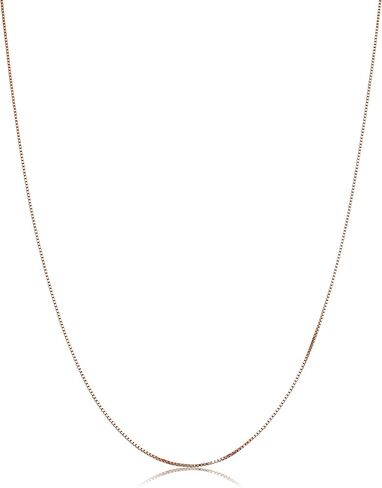 Kooljewelry 14k Solid Rose Gold Box Chain Necklace For Women - Real Gold (0.6mm, 0.7mm, 0.8mm or 1.0mm - sizes from 14 to 30 inches long) in Kuwait