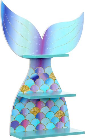 Bencailor Wall Decor Shelf Bedroom Hanging Shelf Wall Mounted Shelf Wooden Floating Shelves Bathroom Decor for Girls Bedroom Nursery Gift (Classic Mermaid) in Kuwait