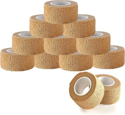 MEDca Self Adherent Cohesive Wrap Bandages 1 Inch X 5 Yards 24 Count with Strong Elastic First Aid Tape for Sprain Swelling and Soreness on Wrist and Ankle (Skin Color) in Saudi Arabia