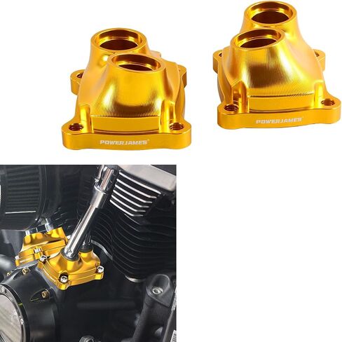 POWER JAMES Front and Rear Gold Golden Engine Tappet Lifter Cover Fits for 2017-2024 Softail Deluxe, Fat Boy, Sport Glide, Street Bob, Breakout, Low Rider ST, Touring and Trike M8 Engine (Gold) in Kuwait