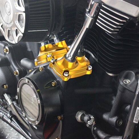 POWER JAMES Front and Rear Gold Golden Engine Tappet Lifter Cover Fits for 2017-2024 Softail Deluxe, Fat Boy, Sport Glide, Street Bob, Breakout, Low Rider ST, Touring and Trike M8 Engine (Gold) in Kuwait