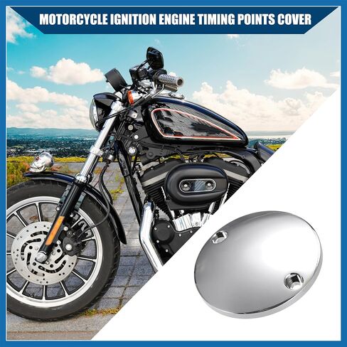 Ignition Engine Timing Points Cover for Harley-DAVIDSON 1971-1999 / Inner/Durable Aluminum Alloy / 1 Pcs Silver Tone Item Replacement in Saudi Arabia